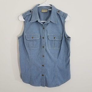 -Liz Claiborne liz wear Large jean top